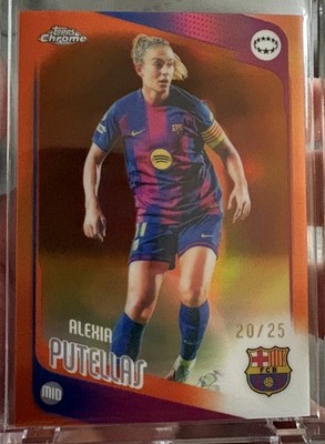 2025-26 TOPPS CHROME UEFA CHAMPIONS LEAGUE ALEXIA PUTELLAS ORANGE REFRACTOR SSP