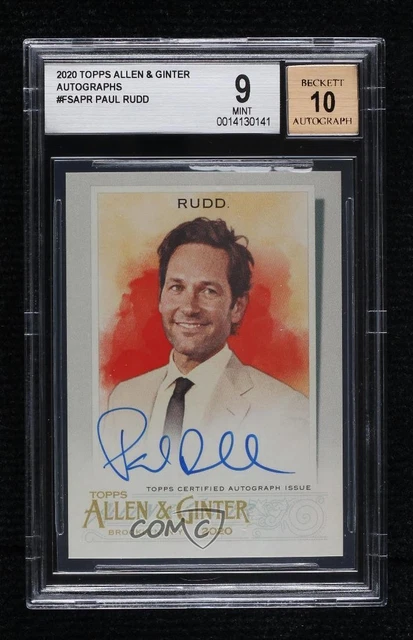 2020 Topps Allen & Ginter's Full Size Auto Paul Rudd #FSA-PR BGS 9 MINT