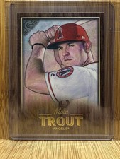 2018 Topps Gallery - Mike Trout #100 Art by Dan Bergren - Brown Parallel