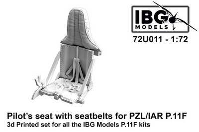 IBG Models 72U011 1:72 Pilotensitz mit Sicherheitsgurten für PZL/IAR P.11F - 3D-Printe