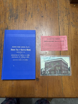 #ad 1889 Masonic St. John Day Dedication Of The Temple North Star Lodge Lancaster NH $125.00