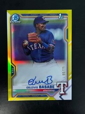 2021 Bowman Chrome Autographs Osleivis Basabe #CPA-OB Yellow 6/75