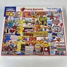 White Mountain I Love Seasons 1000 Piece Jigsaw Puzzle Made USA 24" x 30" 1666
