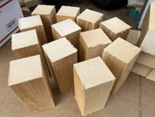 (12) 2 3/8” X 2 3/8" x 5 3/4" Solid Basswood Carving Turning Wood Blocks