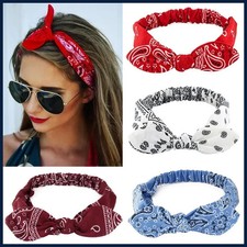 New Boho Women Soft Solid Print Headbands Vintage Cross Knot Elastic.