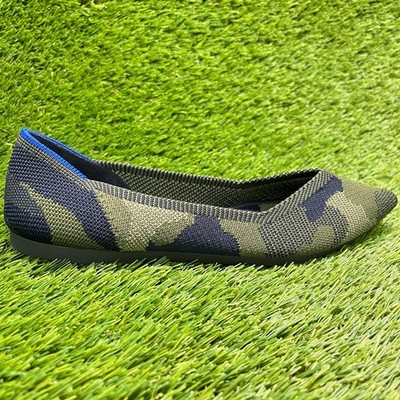 Rothy's The Point Womens Size 7 Green Casual Classic Slip On Ballet Flats Shoes