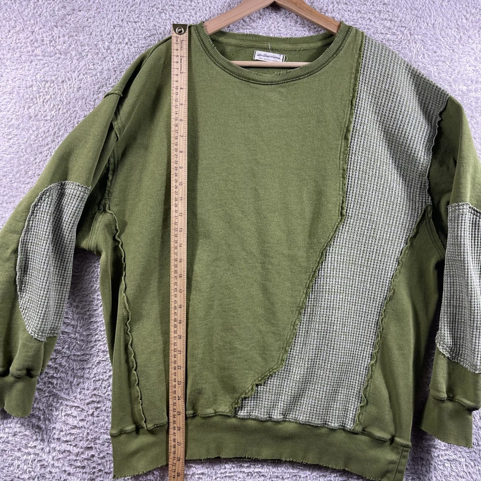 Sudadera Térmica Free People Waves Para Mujer Pequeña Verde De Gran Tamaño We The Boho Foto 4 de 4