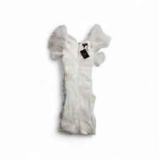 ***RARE*** NWT KAYLEE KOLLECTION WHITE RUFFLE SHOULDER DESIGNER FASHION DRESS M