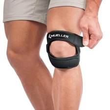 MUELLER Adjustable Max Knee Strap, Pain Relief Support for Osgood, Runner's Knee