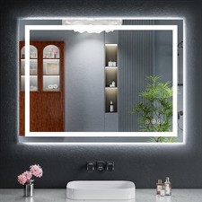 LED Bathroom Mirror with Lights Backlit Front Lit CRI 90 40x30 in