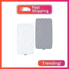 Bassinet Mattress Pad Cover Waterproof, Quilted Mattress Protector Sheets Fits A