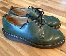 Dr. Martens Vintage 1461 Green Leather Oxford Shoes UK Size 7 Made In England