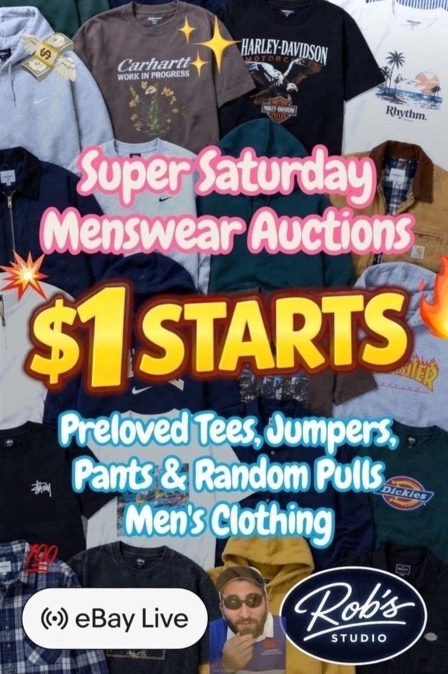 $1 Starts Mens Preloved Clothing - Designer - Streetwear - Sportswear
