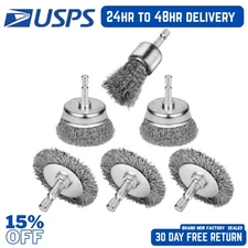 6Pcs Professional Carbon Steel Wire Wheel Brush for Drill - Cleaning Rust Attach