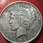 1922 Peace Dollar $1 Silver Coin Circulated Business Strike Uncertified