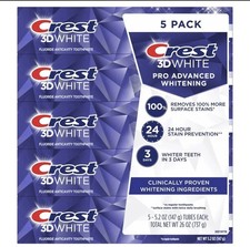Crest 3D White Advanced Whitening Toothpaste, 5.2 oz, 5-count