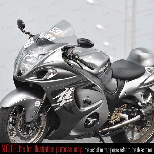 KiWAV Oval Black Fairing Mirrors With Black Adapter For Honda VFR 750F 90-97 - Picture 2 of 9