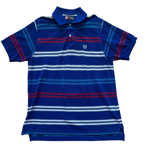 Ralph Lauren Chaps Mens Polo Shirt M Medium Short Sleeve Striped Vintage - Picture 2 of 6