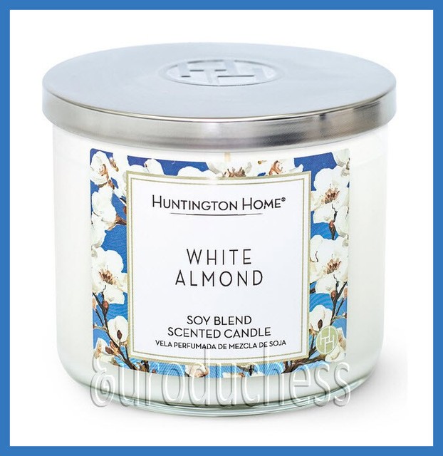 Aldi Huntington Home Soy Blend Scented Candle Whitie Almond 3wick 14oz