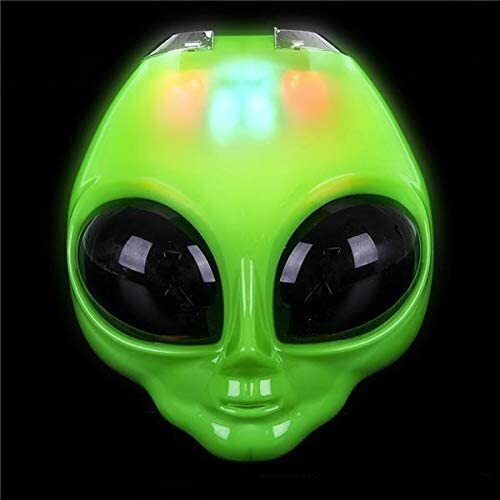 Light Up Alien Mask - Halloween Costume Fun Play -QTY DISCOUNTS - FREE GIFT