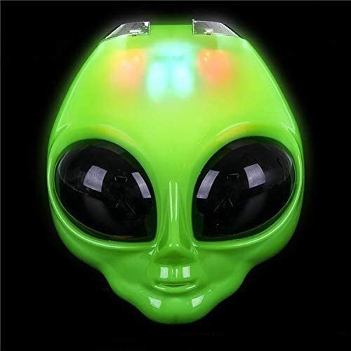 Light Up Alien Mask - Halloween Costume Fun Play -QTY DISCOUNTS - FREE GIFT - Picture 1 of 7