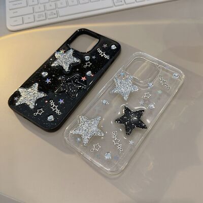 Shining Star Luxury Glitter Clear Phone Case for iPhone 16 15 14 13 12 11Pro Max