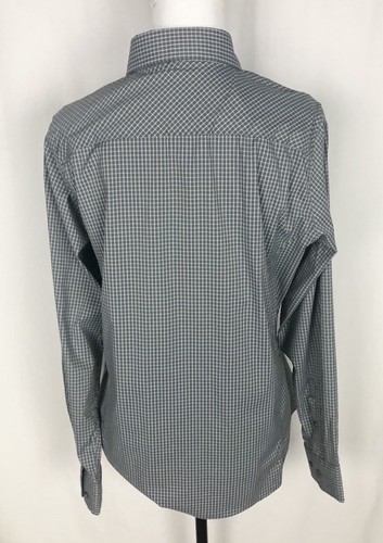 New Devon & Jones Button Up Shirt Gingham Plaid Checked Gray Women's Size M - Picture 2 of 5
