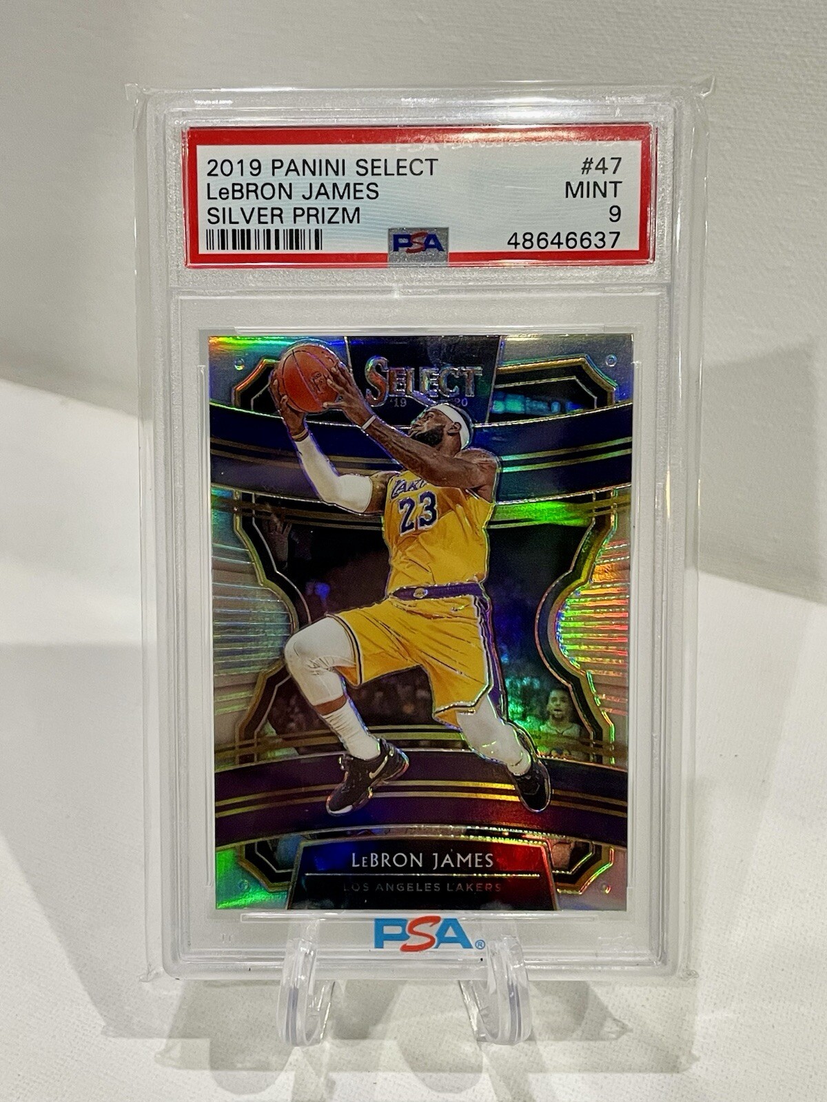 LeBron James 2019-20 Select Silver Prizm #47 PSA 9