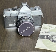 Vtg MINOLTA SR-1 SLR 35mm Film Camera w/ROKKOR-PF 1:1.8 f 55mm Lens