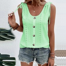 Womens Sleeveless Vest Tops Ladies Summer Casual T-Shirt Tank Blouse Plus Size
