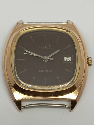 VINTAGE UMF RUHLA Germany watch sold for parts only Quartz gold
