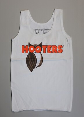 HOOTERS WHITE LYCRA HOOTERS MAKE YOU HAPPY (XS) X-SMALL OWL UNIFORM TANK TOP