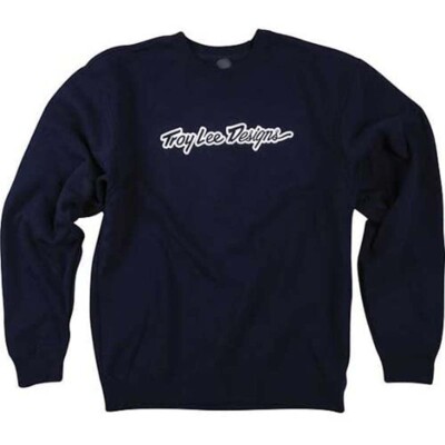 Troy Lee Designs TLD Signature Crew Fleece Sweatshirt Shirt Navy Men's Large L