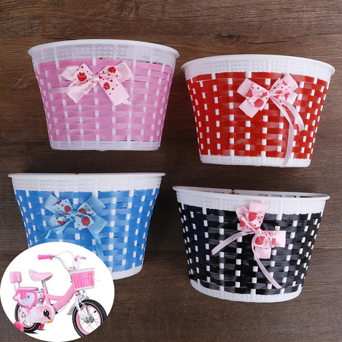 Bicycle Basket Front Bag Bike Bowknot Front Basket For Children Girl cyclin-IL