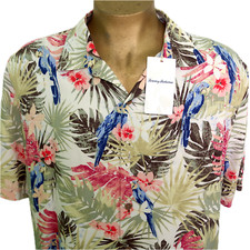 NWT Tommy Bahama XXLT Marino Paradise 100% Silk Shirt w/Parrots, Flowers OP $150