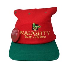 Naughty But Nice Fitted Santa Cap Hat Multi Youth One Size Christmas