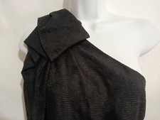 NWT Banana Republic Size 2 Black One Shoulder Shift Dress Ruffle MSRP $148