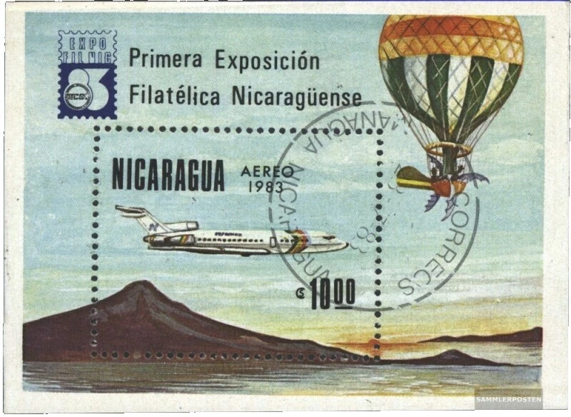 Bloques de estampillas Nicaragüense de Aviación