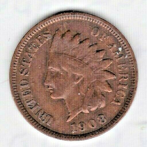 1908 INDIAN HEAD CENT in FINE condition :~ PLEASE SEE THE SCAN stk