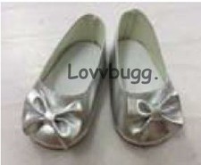 Silver Bow Flats for American Girl 18" Doll Shoes FREESHIP ADD-ONS! LovvU!