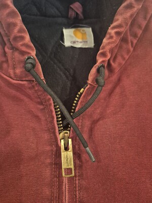 Vtg 3XL Carhartt Crimson RED Hooded Quilted Coat EUC ACTIVE JACKET