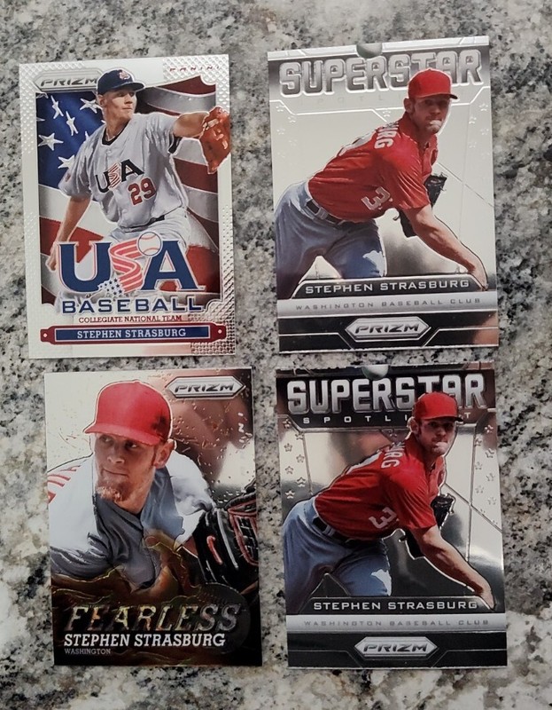 2013 Panini Prizm Insert Steven Strasburg Lot(5) - USA, Superstar (2), Fearless