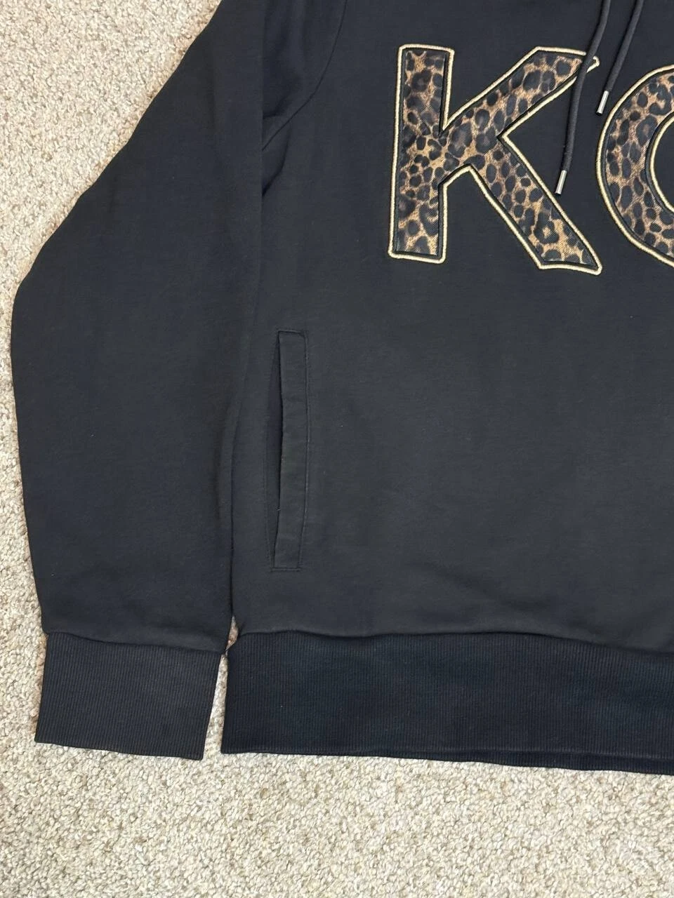 Giacca con cappuccio Michael Kors logo full zip scritta nera uomo Medum