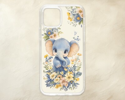 Handyhülle Baby Elefant Blumen Vintage Style iPhone Samsung Motorola Google