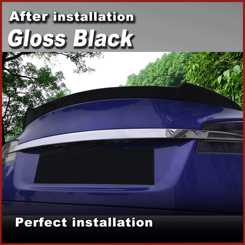 Glanz Schwarz Heckspoiler Lippe Flügel Spoiler Passt für Tesla Model S 2012-2020 - Picture 2 of 10