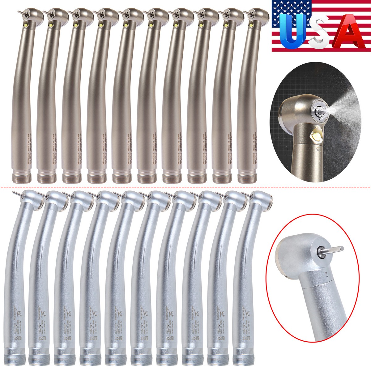 Kavo Style Dental Fiber Optic LED E-generator High Speed Handpiece Kavo Style Dental Fiber Optic LED E-generator High Speed Handpiece
