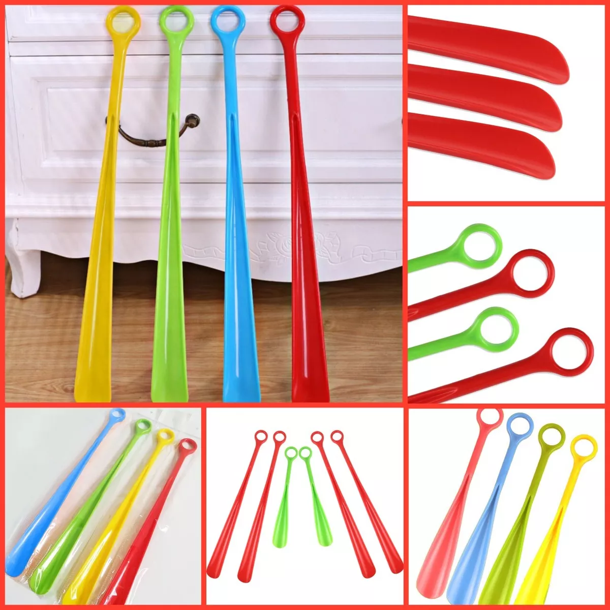 Long Handled Shoe Horn Plastic Shoehorn Shoe Remover Mobility Aid Easy Grip UK