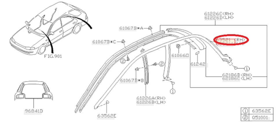 GENUINO GC8 Impreza Sedán WRX STI Puerta Lateral Derecha Sello Resistente a la Intemperie SUBARU OEM Foto 2 de 3