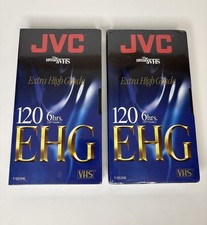 JVC T-120 EHG 6 Hrs High Energy VHS New Sealed BLANK TAPES X2