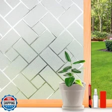 Frosted Glass Window Film Sun Blocking Window Tinting Film for Home, Static C